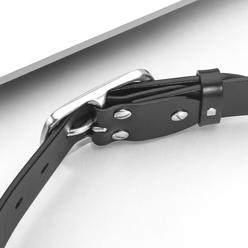 Stainless steel belt wholesale brand fashion business men's genuine leather top layer cowhide steel buckle belt pants belt