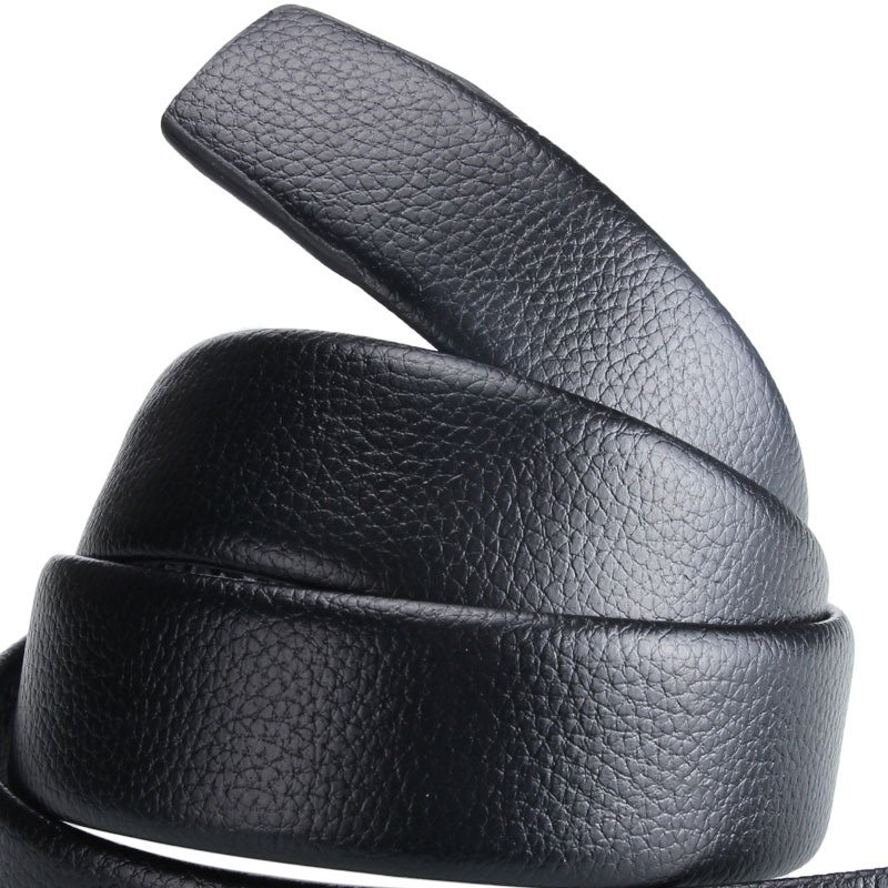 DDA730 Wholesale Male Durable Straps Simple Sliding Ratchet Business Buckle Belts Men Black Automatic Casual Grain Leather Belts