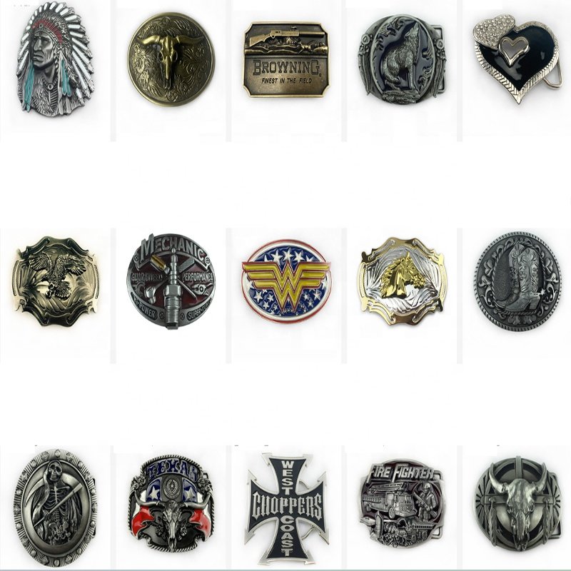 Custom Wholesale Vintage Logo Metal Animal Belt Buckle Zinc Alloy Skull Belt Buckles western men belt buckle