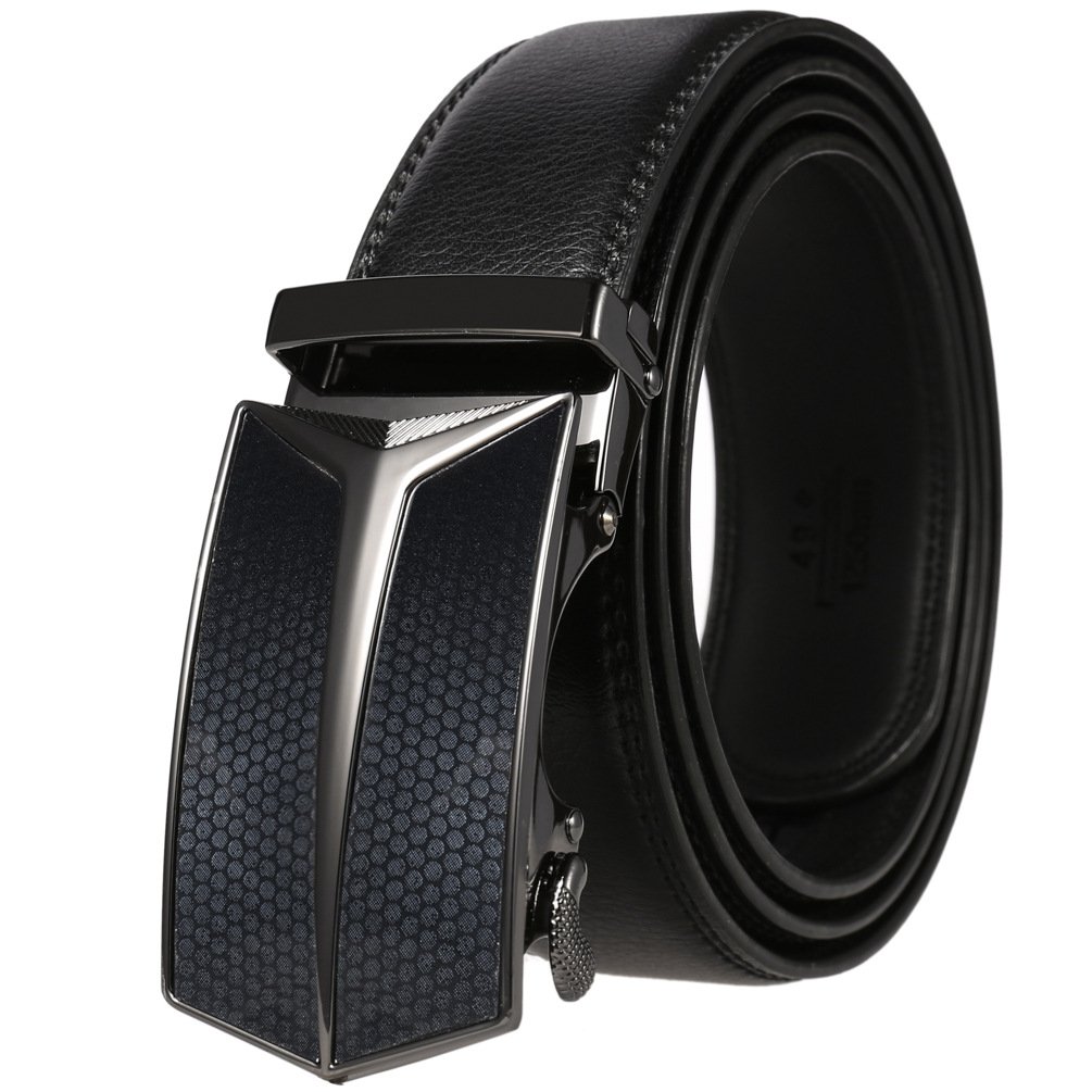 Men's genuine leather belt Business Belt automatic buckle belt, cowhide belt, simple fashion waistband