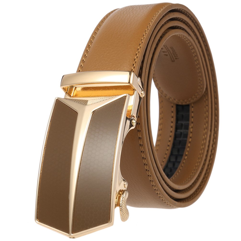 Men's genuine leather belt Business Belt automatic buckle belt, cowhide belt, simple fashion waistband