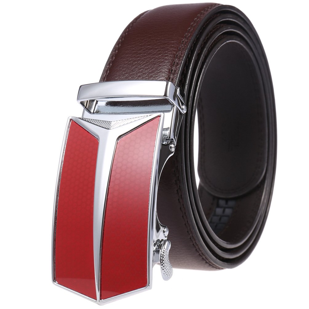 Men's genuine leather belt Business Belt automatic buckle belt, cowhide belt, simple fashion waistband