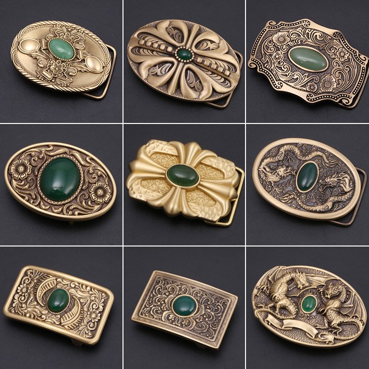Manufacturers Wholesale New Creative Diy Variety Styles High Quality Men Pure Brass Belt Buckle