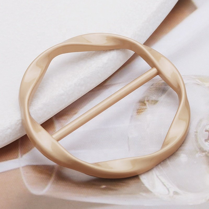 Simple fashion adjustable ladies T-shirt knotted clothes corner belt scarf round metal buckle