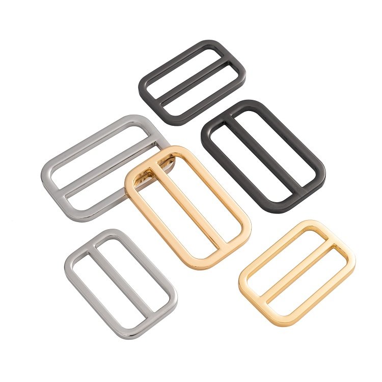 Factory Selling Handbag Strap Buckles Metal Zinc Alloy Webbing Adjuster Multi Color Tri-glide Slider for Handbag Backpack Strap