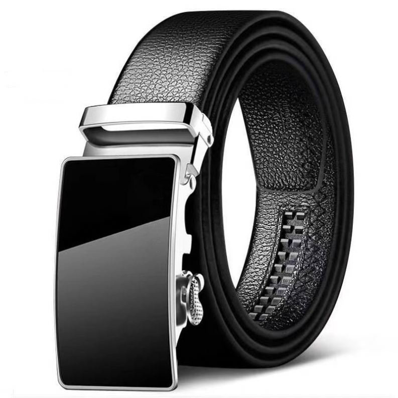 Bullcaptain Luxury Belts Men Leather Belts Genuine Men's Real Leather Ratchet Dress Belt with Automatic Buckle
