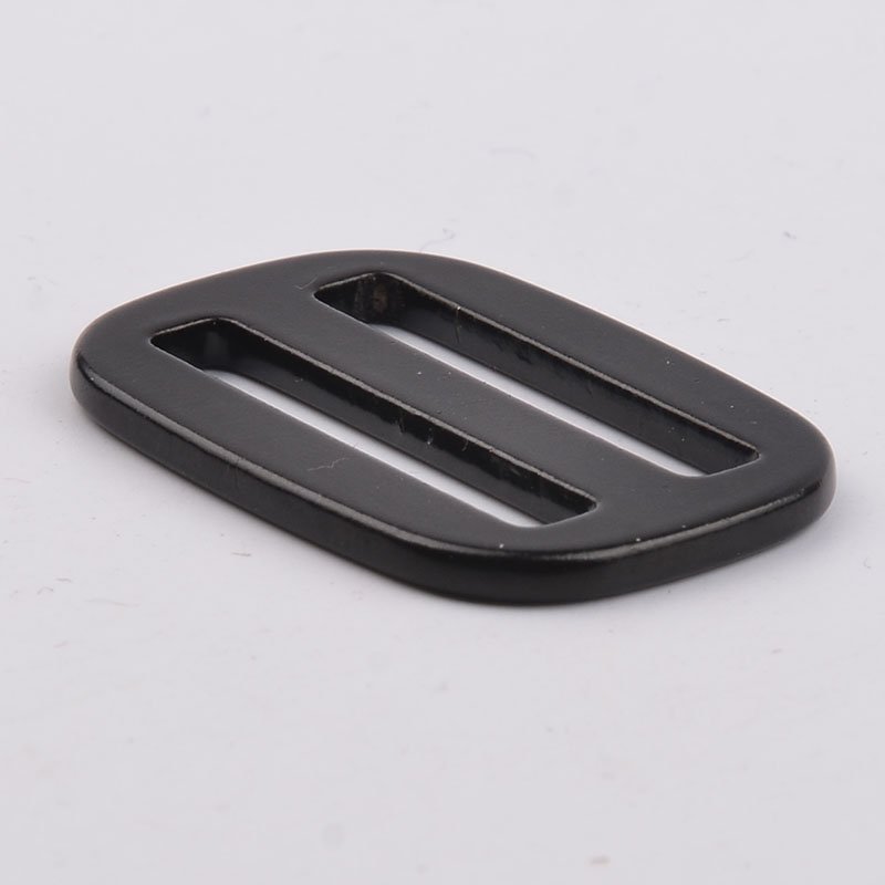 Custom Buckle Hardware 25mm Black Bags and Luggages Adjustable Slide Buckle High Quality Opp Bag Slider Buckle Metal 35.9*25mm