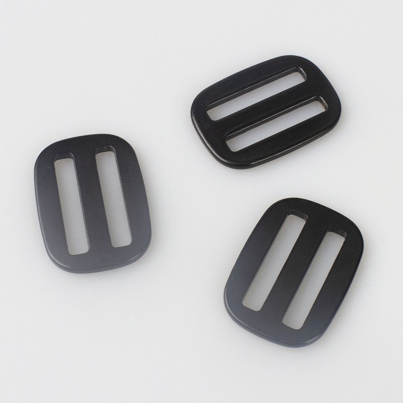 Custom Buckle Hardware 25mm Black Bags and Luggages Adjustable Slide Buckle High Quality Opp Bag Slider Buckle Metal 35.9*25mm