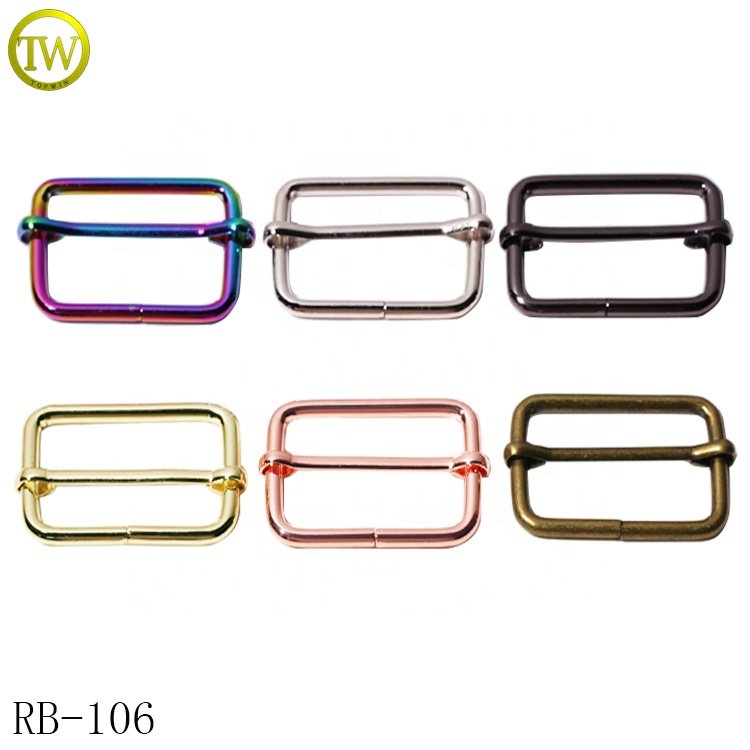 Factory custom bags rings hook wholesale metal alloy buckle hardware adjuster for handbag accessories