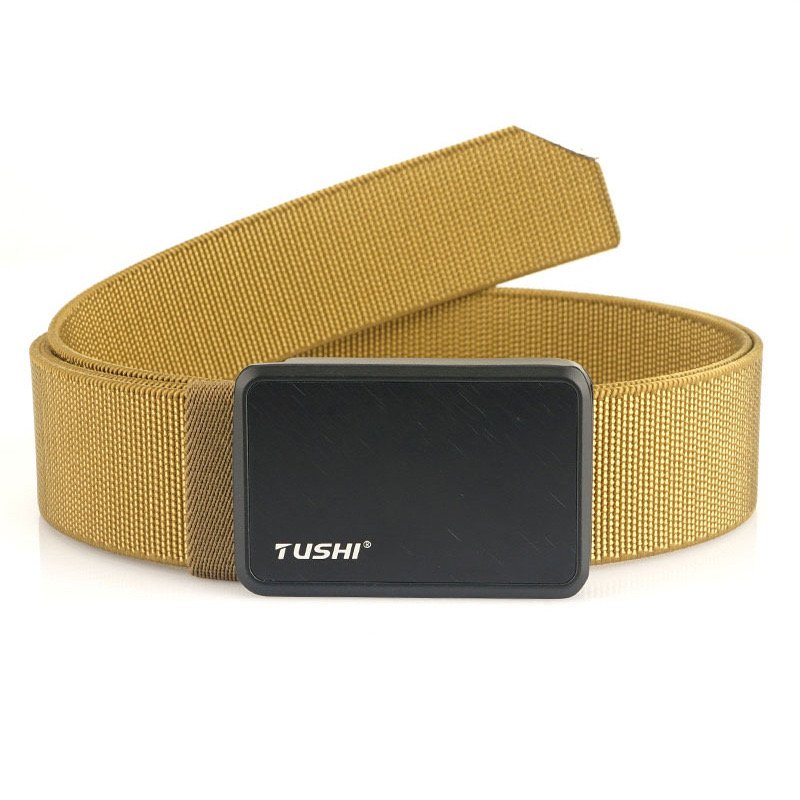 Custom Men's Tactical Belt with Magnetic Buckle Cow Hide Material Alloy Buckle for Jeans Use Features Custom Logo