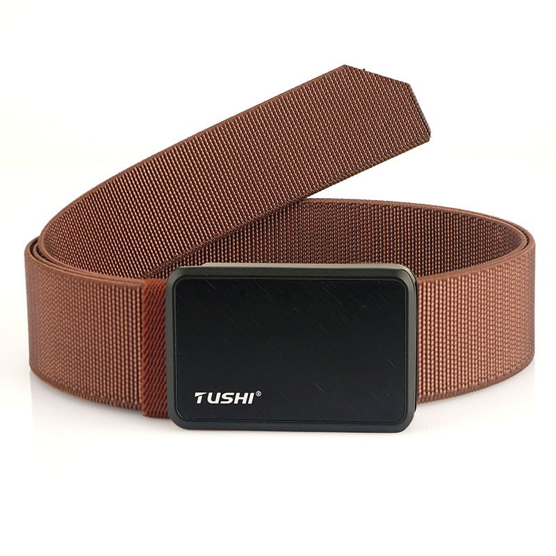 Custom Men's Tactical Belt with Magnetic Buckle Cow Hide Material Alloy Buckle for Jeans Use Features Custom Logo