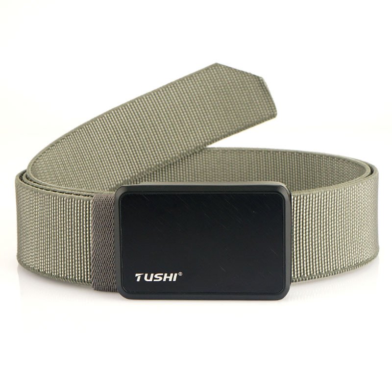 Custom Men's Tactical Belt with Magnetic Buckle Cow Hide Material Alloy Buckle for Jeans Use Features Custom Logo
