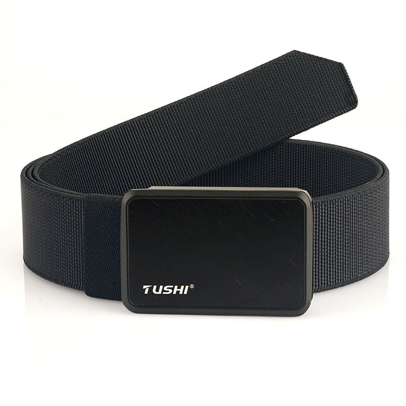 Custom Men's Tactical Belt with Magnetic Buckle Cow Hide Material Alloy Buckle for Jeans Use Features Custom Logo