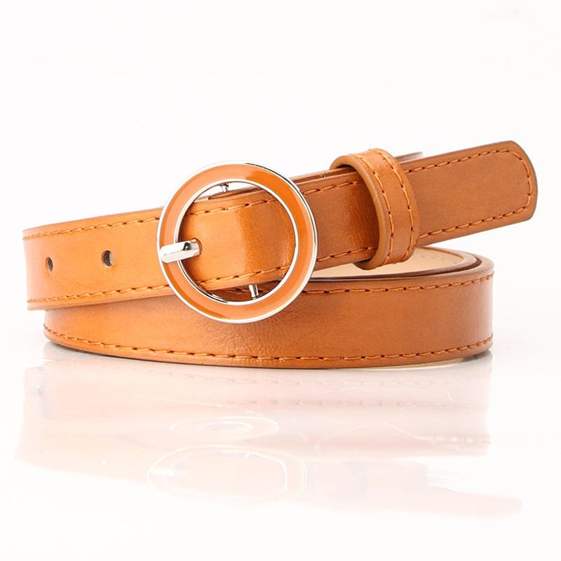 Women's PU Leather Dress Belt with Silver Buckle Fashionable Casual & Business Accessory for Jeans & Pants for Personal Style