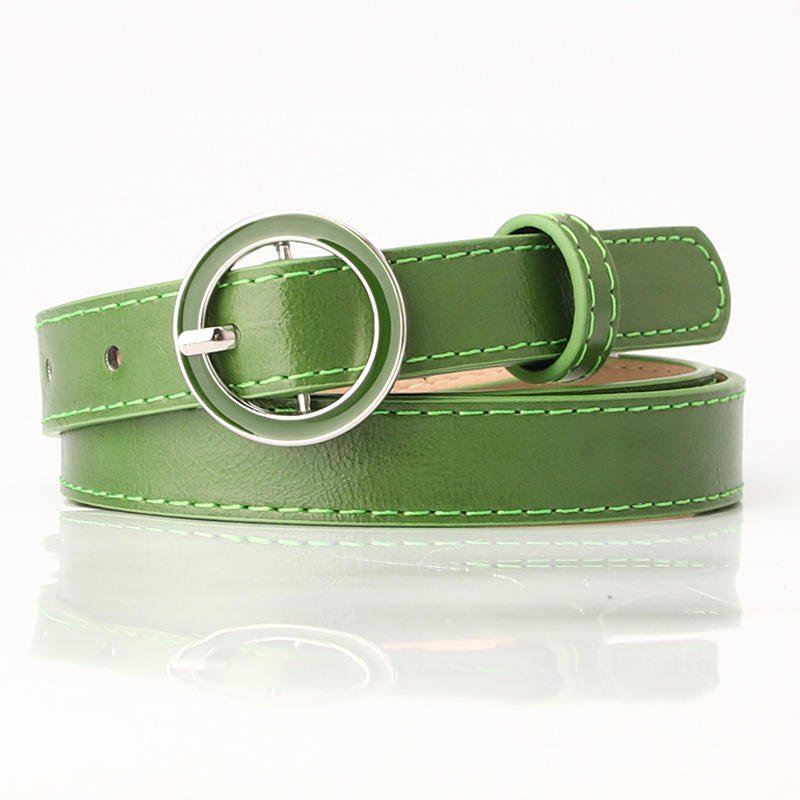 Women's PU Leather Dress Belt with Silver Buckle Fashionable Casual & Business Accessory for Jeans & Pants for Personal Style