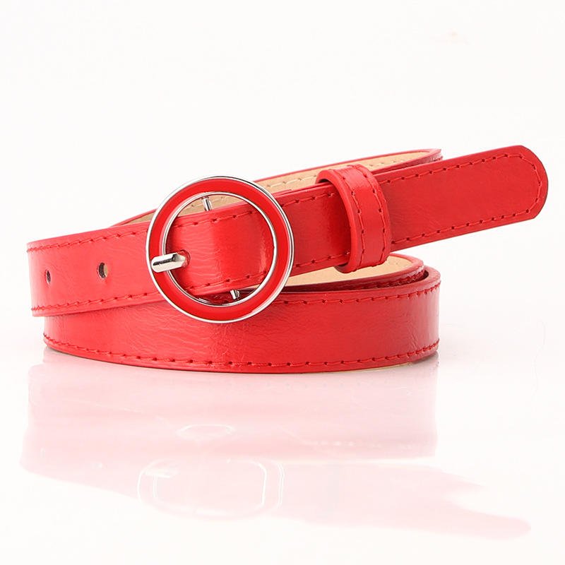 Women's PU Leather Dress Belt with Silver Buckle Fashionable Casual & Business Accessory for Jeans & Pants for Personal Style