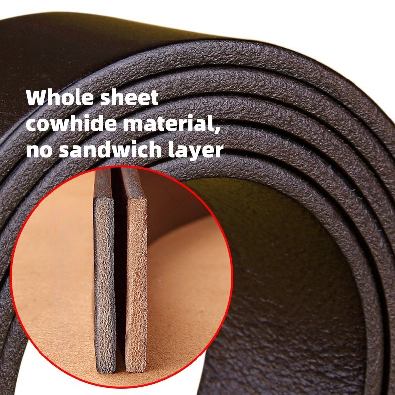 Genuine Leather Men's Pin Buckle Belt Factory Directly Supply High Quality Cow Hide Belt For Men