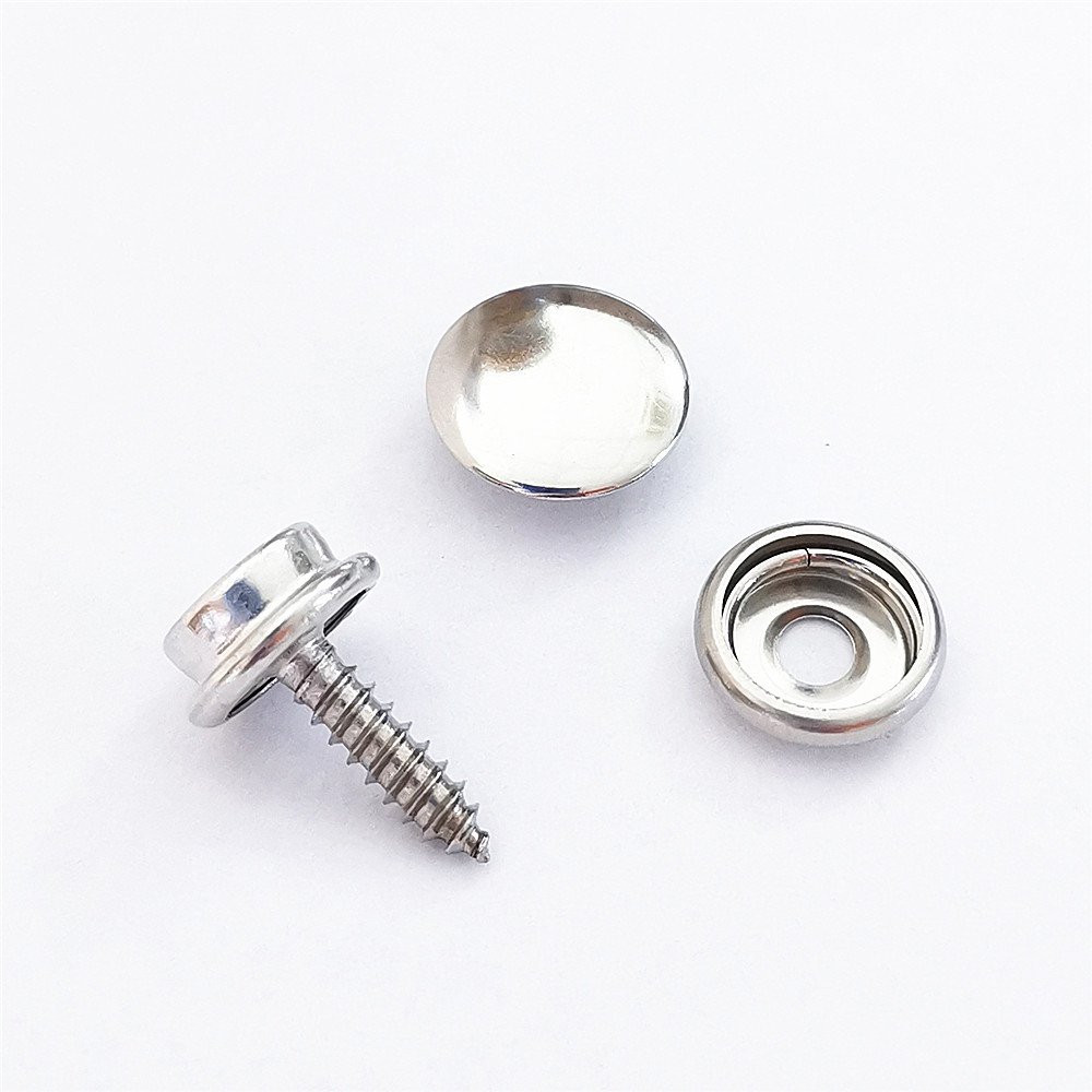 Canvas buckle Boat Marine Canvas Buttons hree-piece set of screws, big white buttons, 15mm Stainless steel furniture screws