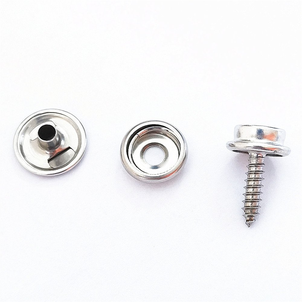 Canvas buckle Boat Marine Canvas Buttons hree-piece set of screws, big white buttons, 15mm Stainless steel furniture screws