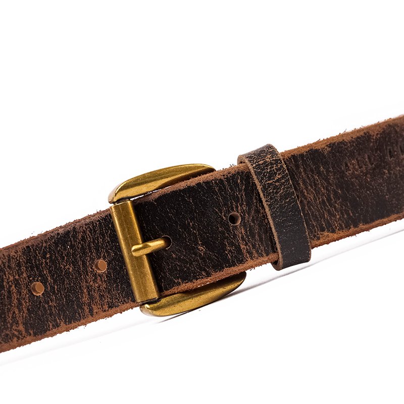 High quality archaistic cow leather belt with pin buckle upper leather customize logo and color