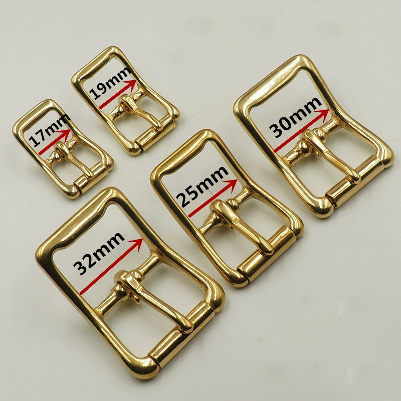 Wholesale leather dog leash accessories pin buckle high quality strong metal solid brass strap buckle