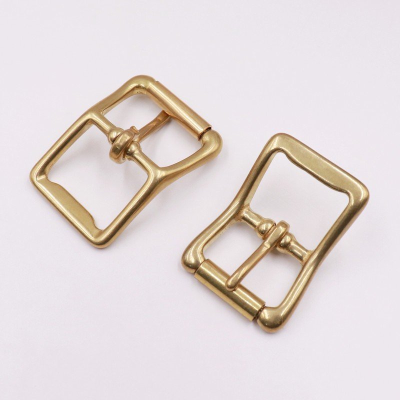 Wholesale leather dog leash accessories pin buckle high quality strong metal solid brass strap buckle