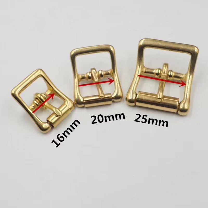 Wholesale leather dog leash accessories pin buckle high quality strong metal solid brass strap buckle