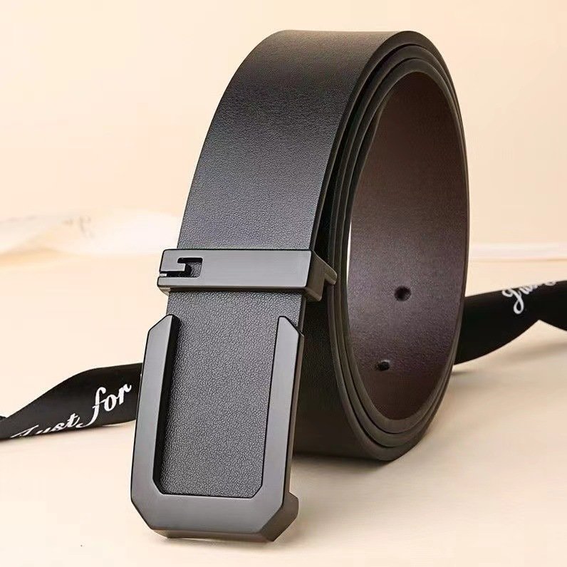 Men's leather Business automatic buckle leather belt Simple fashion belt brand designer belt