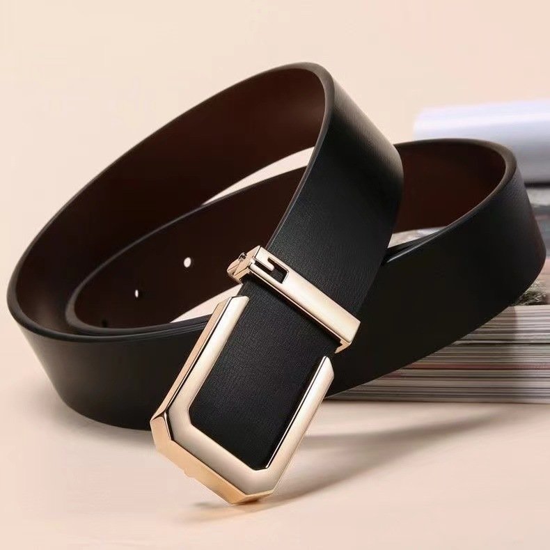 Men's leather Business automatic buckle leather belt Simple fashion belt brand designer belt