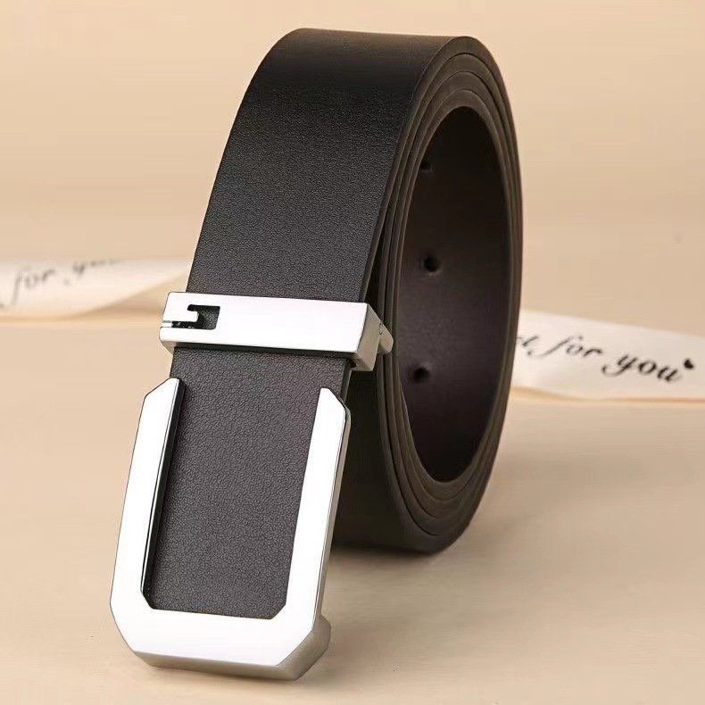 Men's leather Business automatic buckle leather belt Simple fashion belt brand designer belt