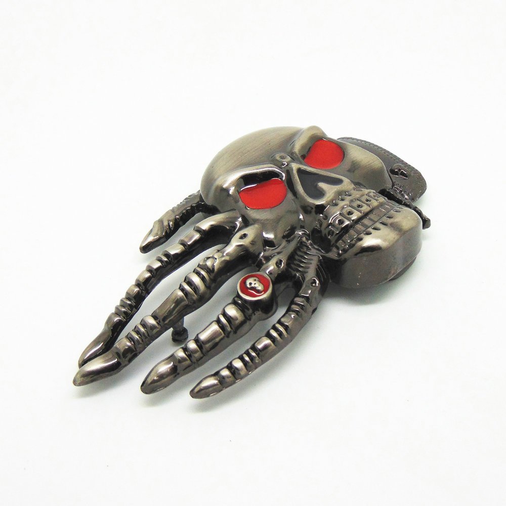 40mm Customized metal personal designed zinc alloy casting western cowboy skull style head belt buckle fashion