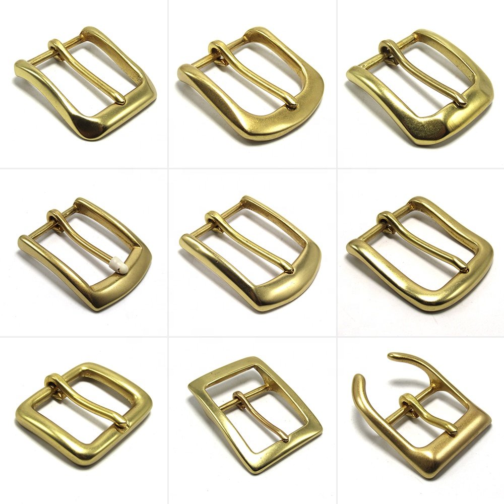 High Quality 40mm Solid Brass Belt Buckle Pure Copper Women Men's Pin Buckle Manual DIY Leather Craft Hardware-Various Style
