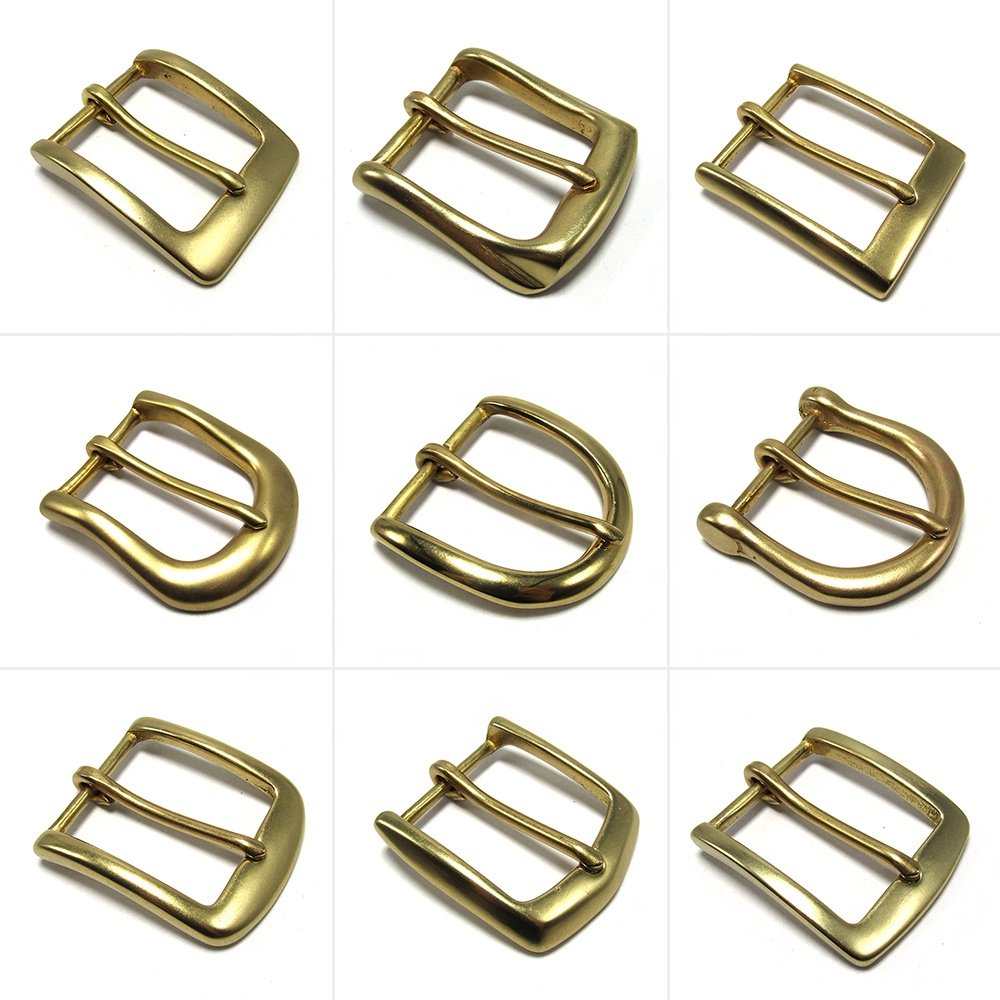 High Quality 40mm Solid Brass Belt Buckle Pure Copper Women Men's Pin Buckle Manual DIY Leather Craft Hardware-Various Style