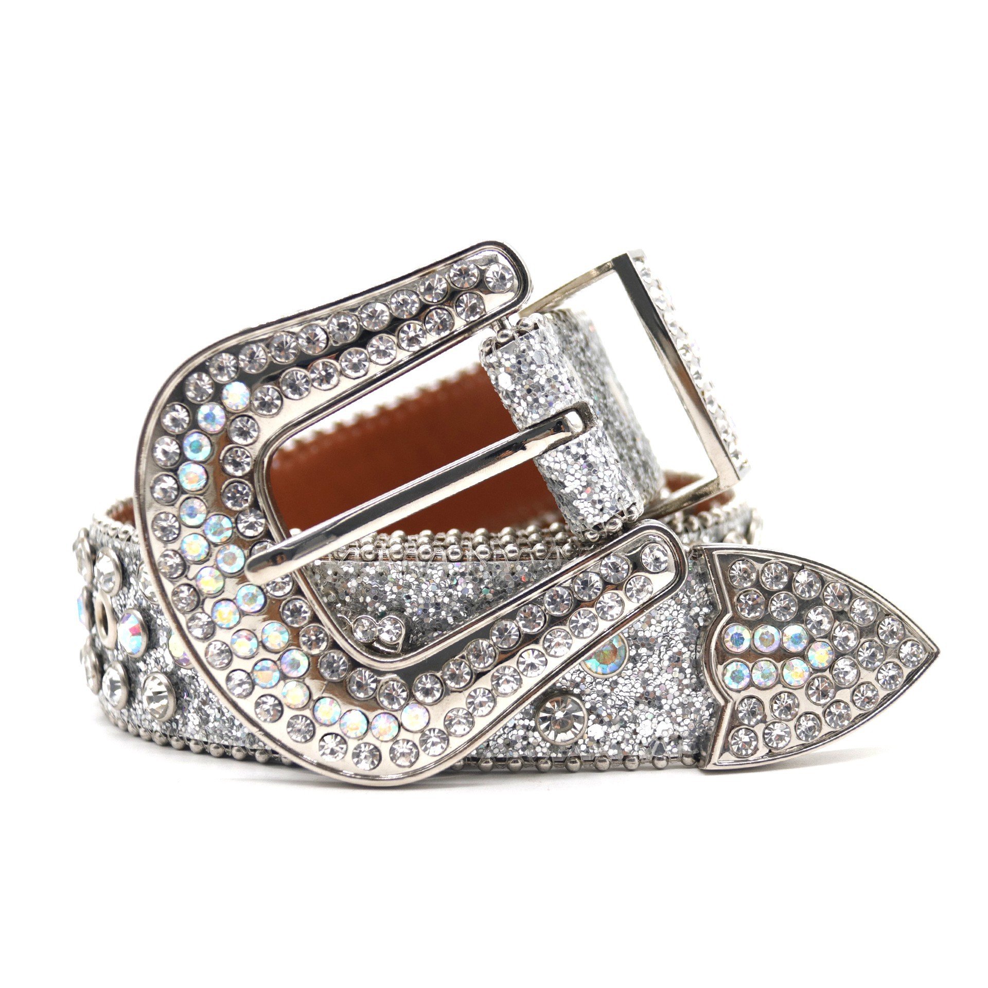 Fast Delivery Luxury Crystal Men and Women Unisex Diamond Rhinestone Western Sparkle Designer Leather Belts