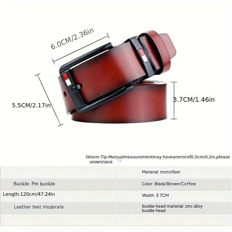 Registered Trademark Aliexpress New Retro PU Belts Men's Belt Modelled after an Antique Hundred Buckle Young Belt Manufacturers