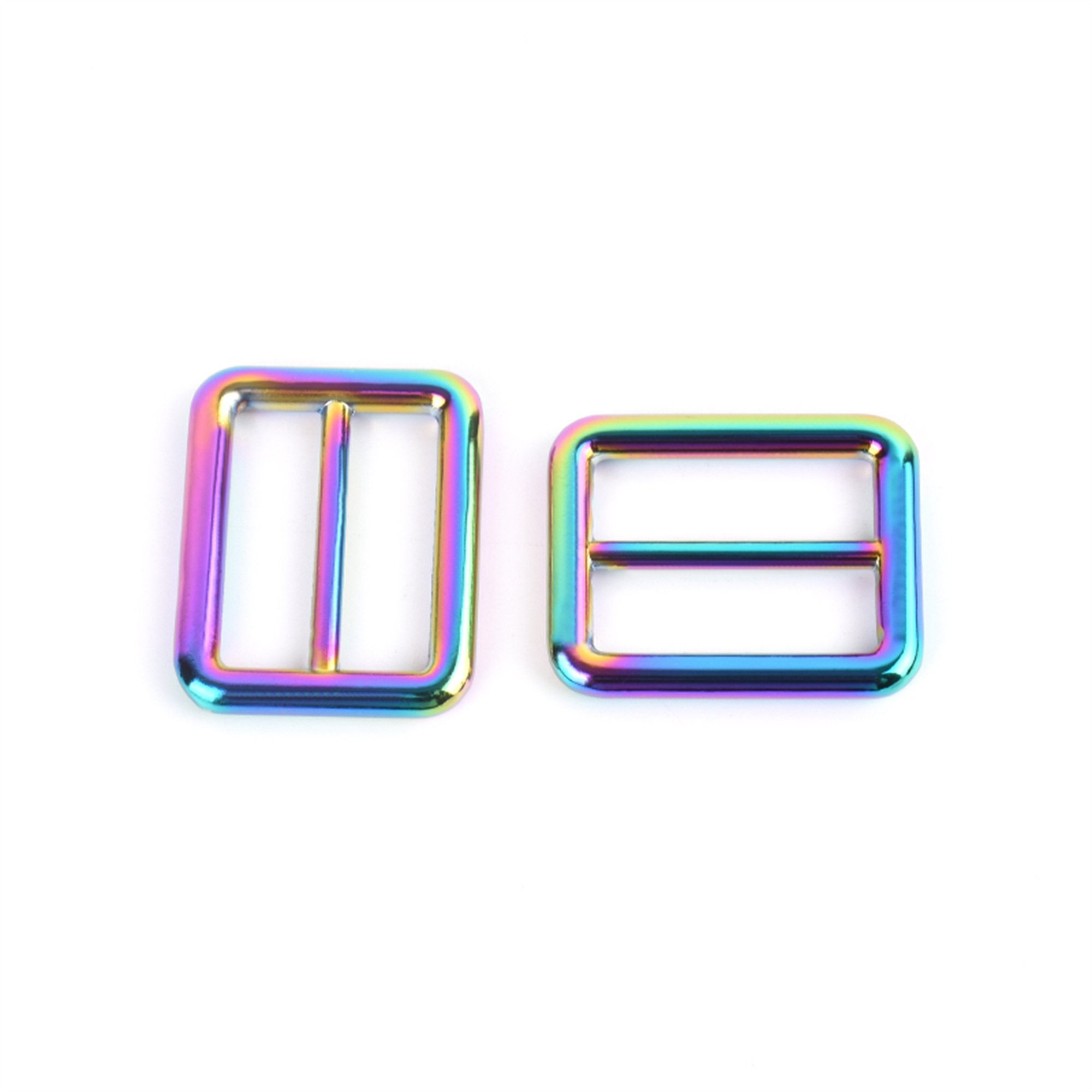 Ivoduff tri-glide slider adjustable webbing buckle 25mm rainbow metal alloy adjustable slider buckle