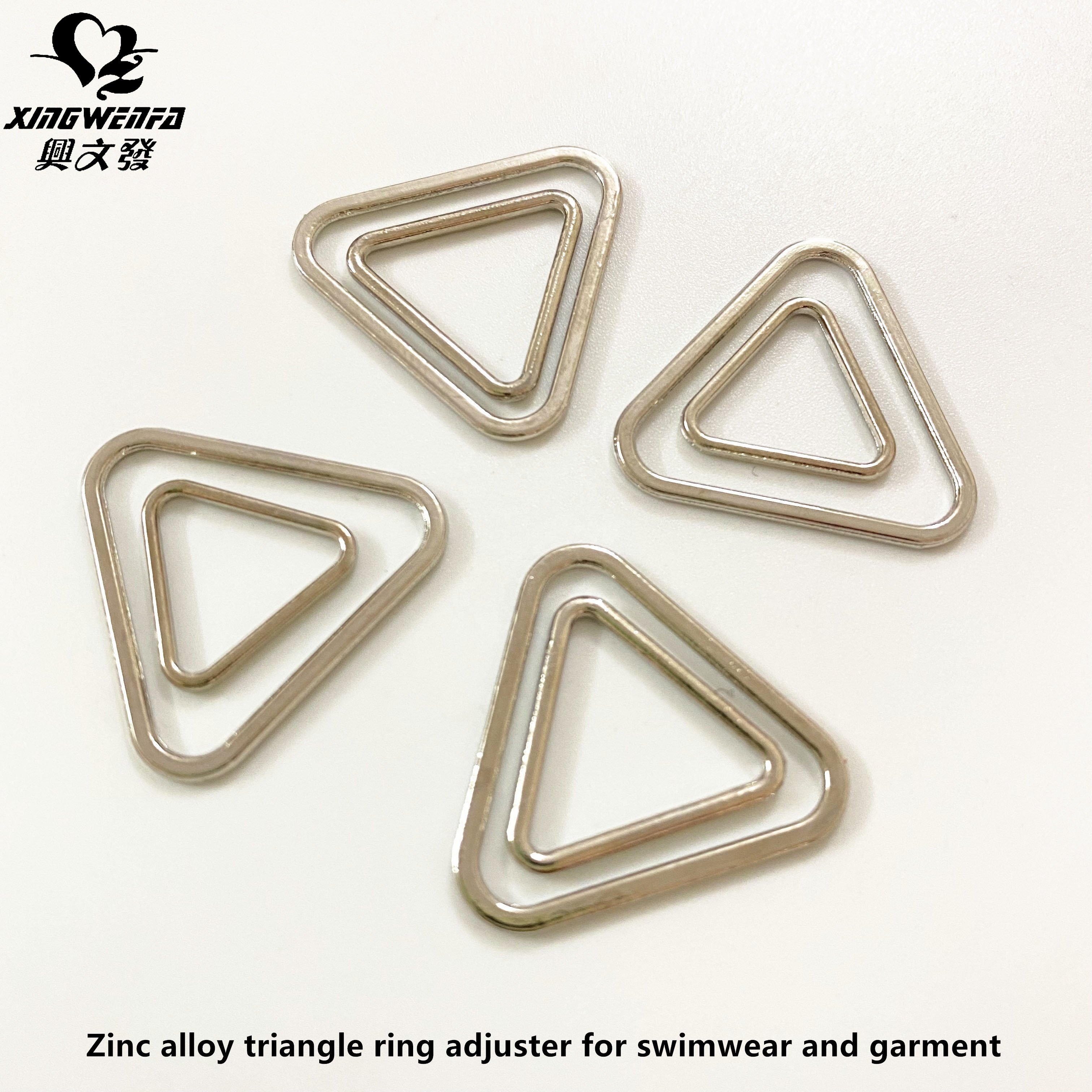 Swimwear accessories bra buckles triangle shape silver zinc alloy bra strap ring adjuster