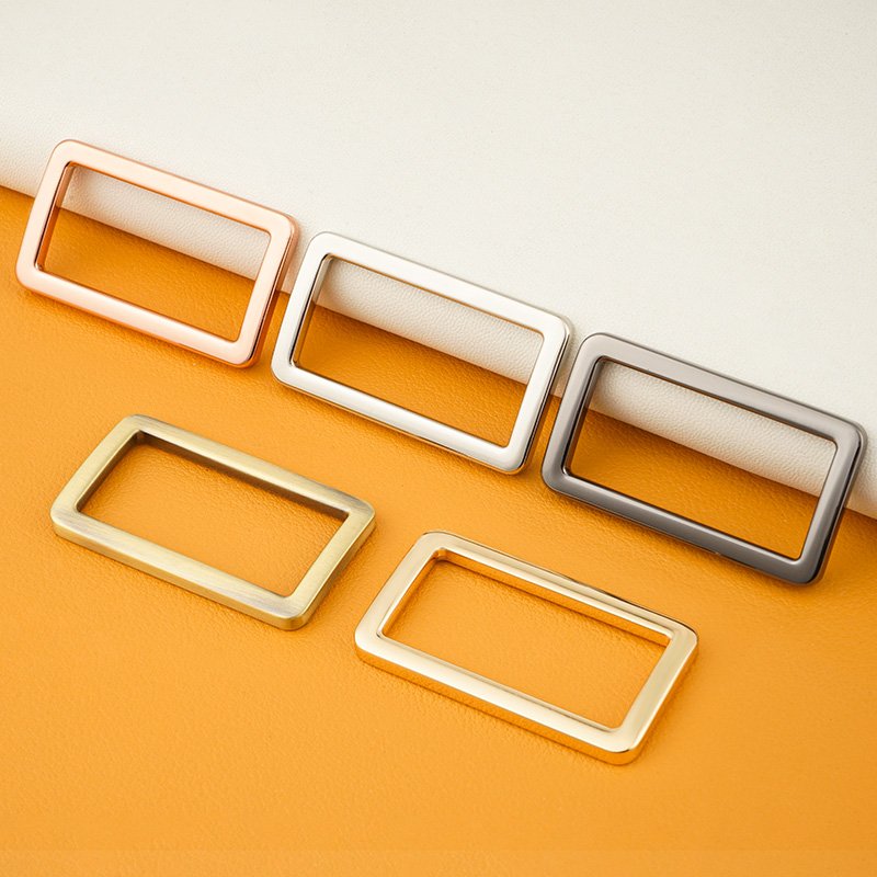 Custom Bag Accessories 38mm Bag Strap Buckle 1.5 Inch Silver Rose Gold Metal Square Buckle for Handbags