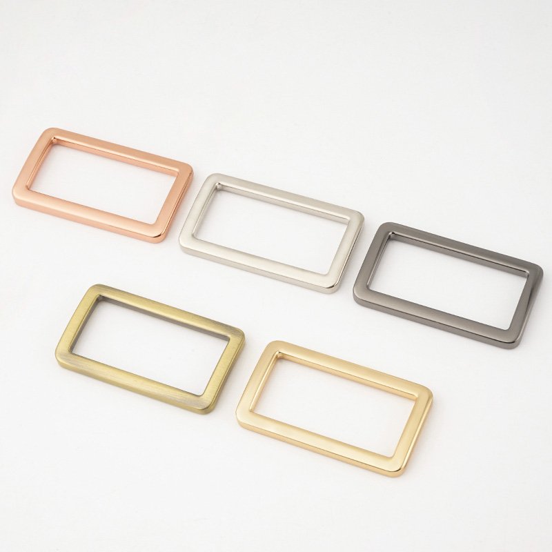 Custom Bag Accessories 38mm Bag Strap Buckle 1.5 Inch Silver Rose Gold Metal Square Buckle for Handbags