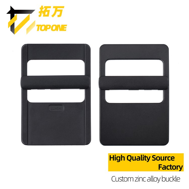 1.5 Inch Squared Design Logo Custom Black Adjustable Metal Belt Buckle