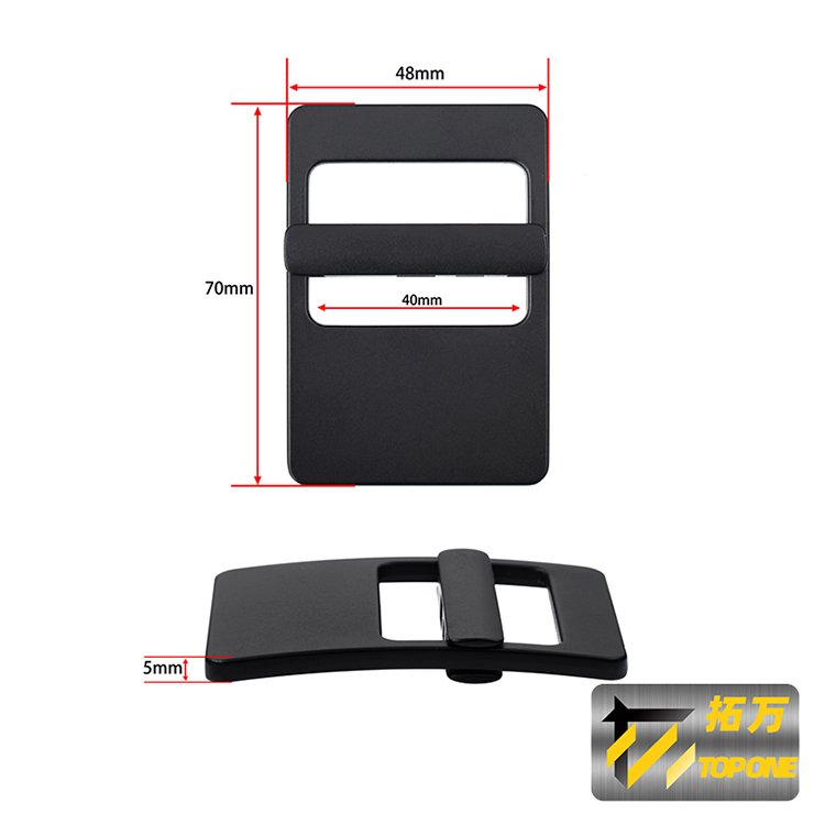 1.5 Inch Squared Design Logo Custom Black Adjustable Metal Belt Buckle