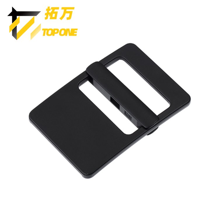 1.5 Inch Squared Design Logo Custom Black Adjustable Metal Belt Buckle