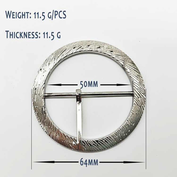 Hot Selling 50mm Metal Round Ring Silver Roller Pin Belt Buckles Newest Carving Zinc Alloy Luxury Gold Buckle For Belt