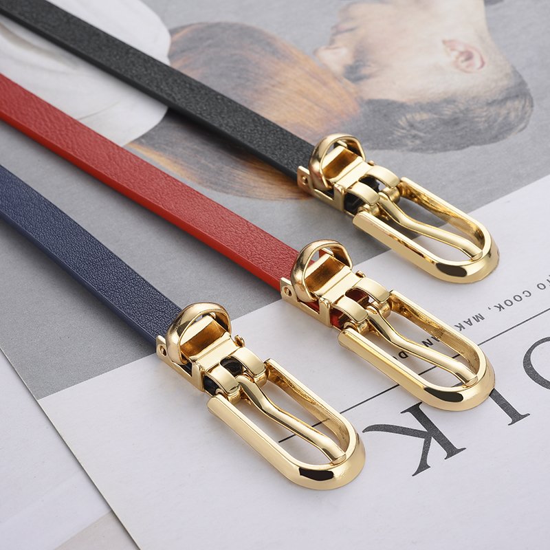 Wholesale Lady Dress Waist Belt Gold Pin Buckle Pu Leather Belt
