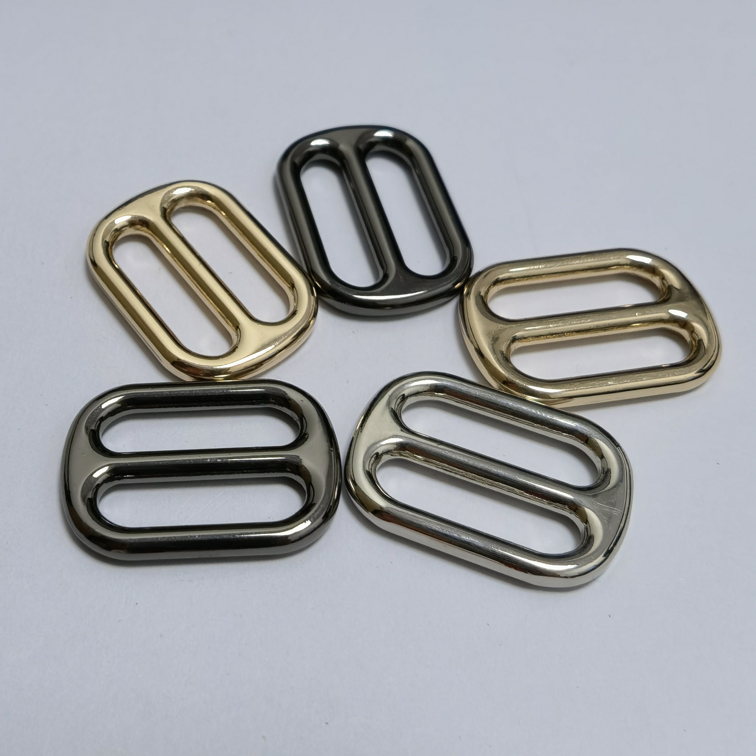 Zinc Alloy Slider Tri-Glide Buttons Webbing Strap Tri Glide Adjustable Buckle Fasteners for Strap Keeper Bag DIY