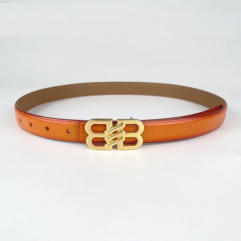 Genuine Cow Hide Leather Waist Belt For Women With Alloy Buckle Fashionable Belts For Jeans Dresses Pants