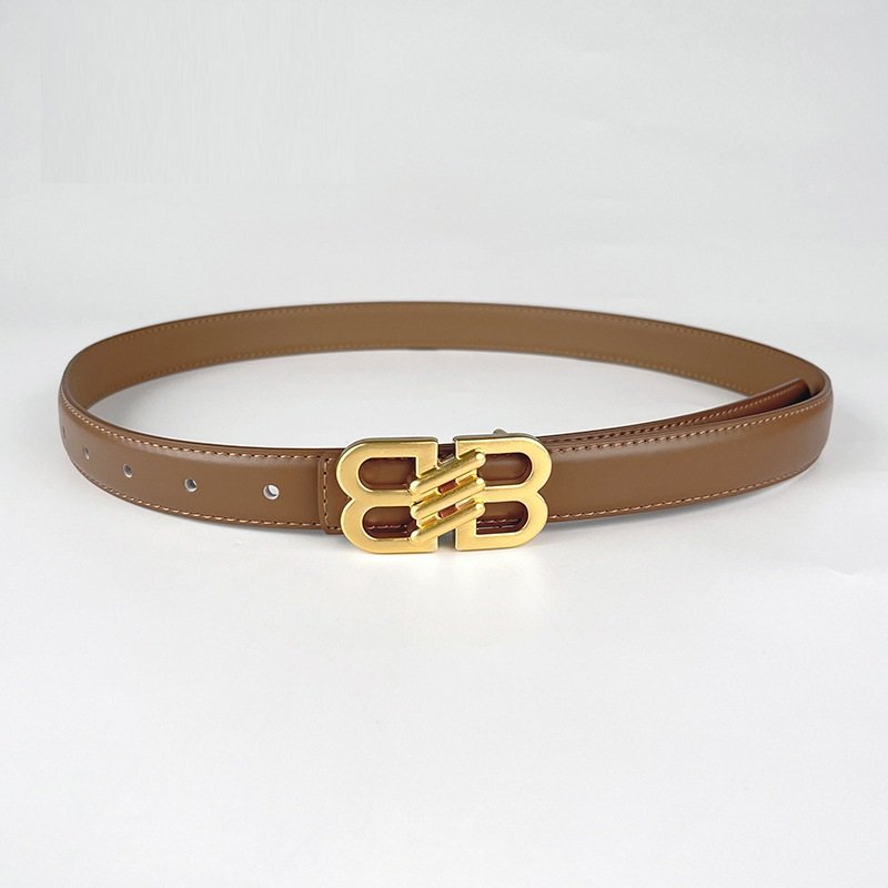 Genuine Cow Hide Leather Waist Belt For Women With Alloy Buckle Fashionable Belts For Jeans Dresses Pants