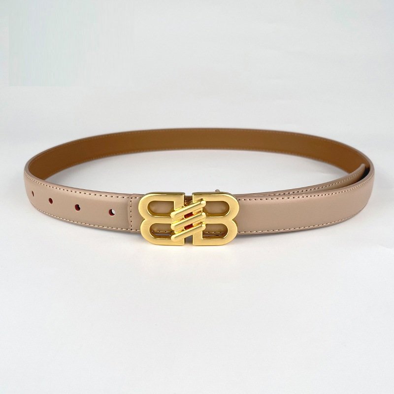 Genuine Cow Hide Leather Waist Belt For Women With Alloy Buckle Fashionable Belts For Jeans Dresses Pants