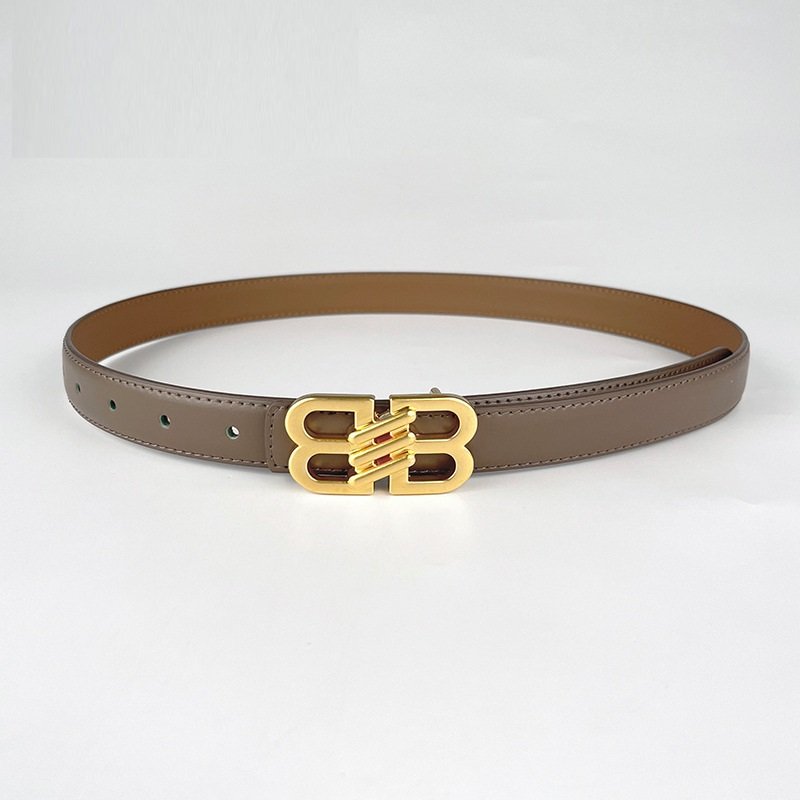 Genuine Cow Hide Leather Waist Belt For Women With Alloy Buckle Fashionable Belts For Jeans Dresses Pants
