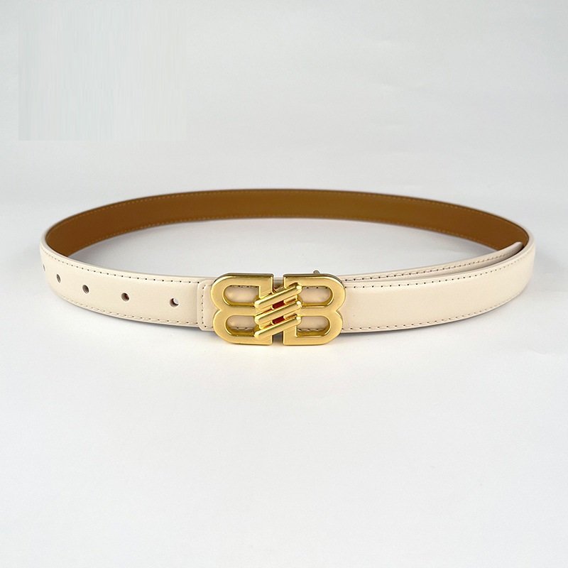 Genuine Cow Hide Leather Waist Belt For Women With Alloy Buckle Fashionable Belts For Jeans Dresses Pants